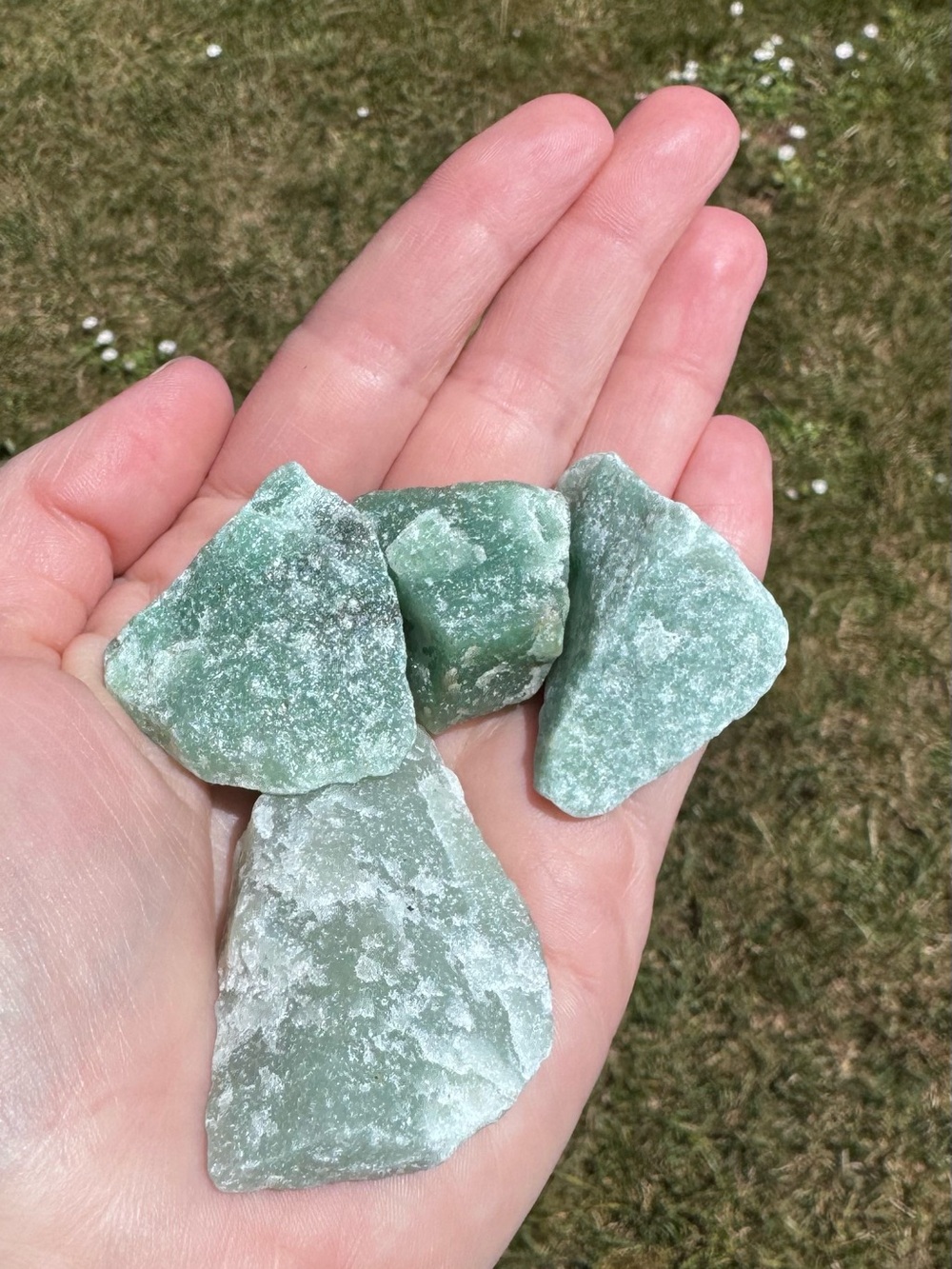 Raw Green Aventurine Healing Stones - Lot of 4